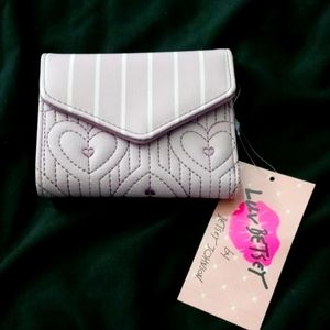 Betsey Johnson Trifold Heart Print Card Case Wallet